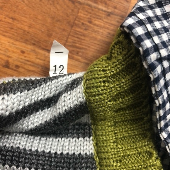 🎉3 For 15$🎉 Nwt Boy’s Green And Black Sweater Shirt Collar Casual Chic Sz 5 - Picture 8 of 11